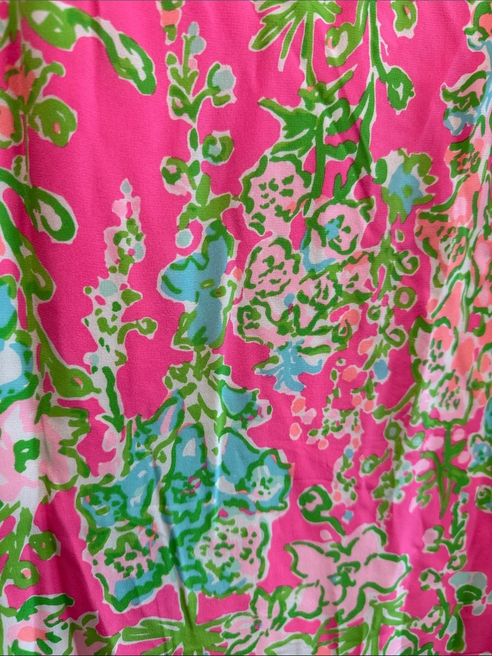Lilly Pulitzer Silk Pink Floral Slip Dress with Green & Aqua Print - Picture 3 of 3